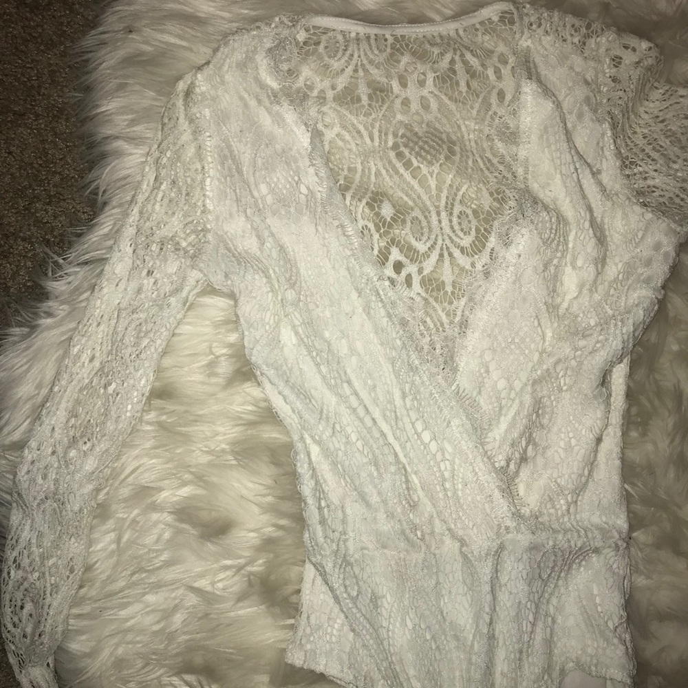 Forever21 white lacey bodysuit !
